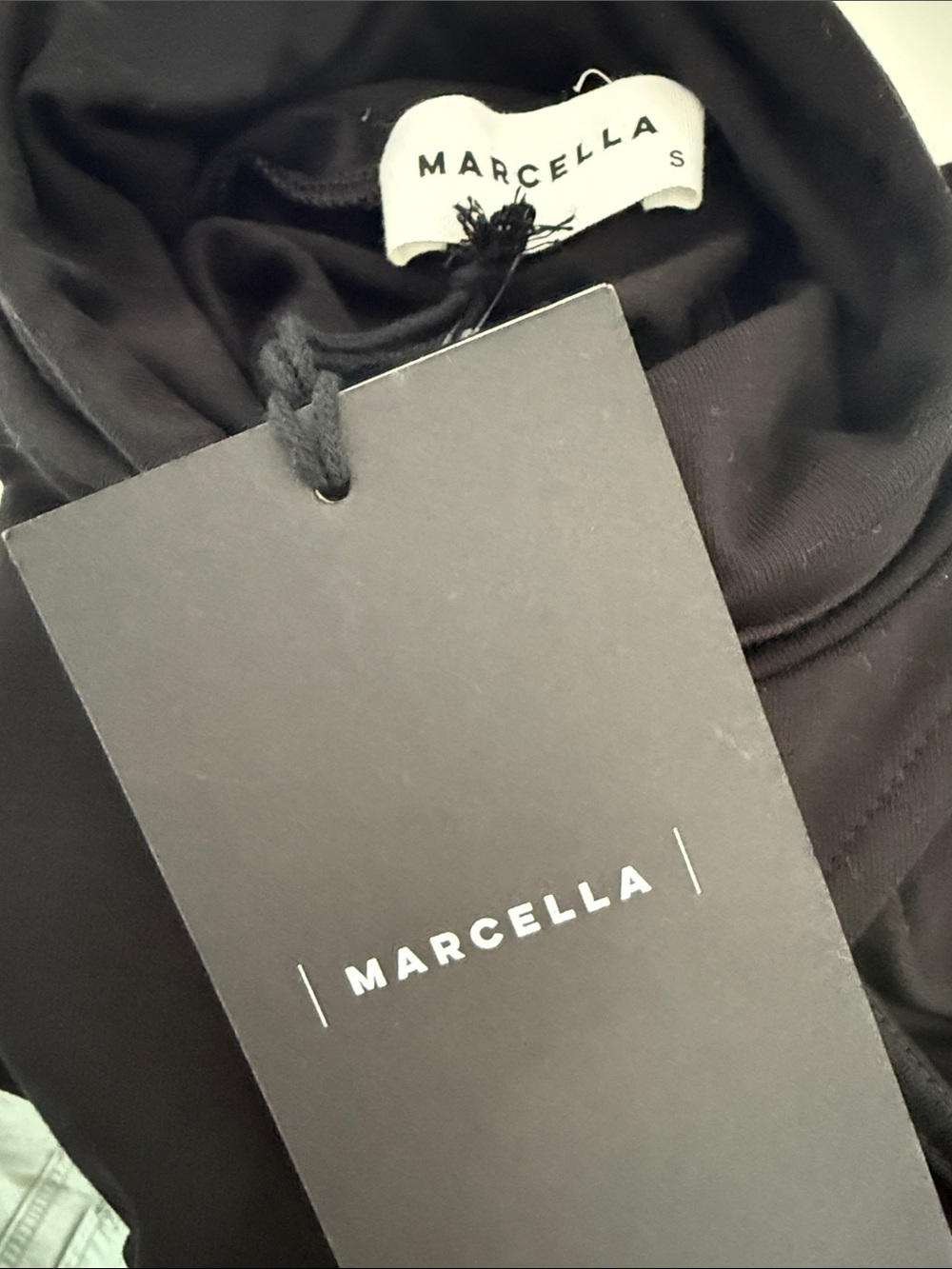 Marcella Turtle neck Black Allegra Cut Out Asymmetrical Jersey Long Sleeve Sm - Picture 10 of 11
